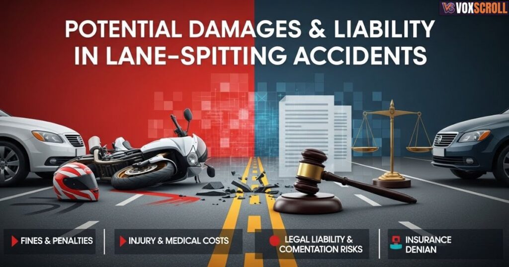 Potential Damages and Liability in Lane Splitting Accidents