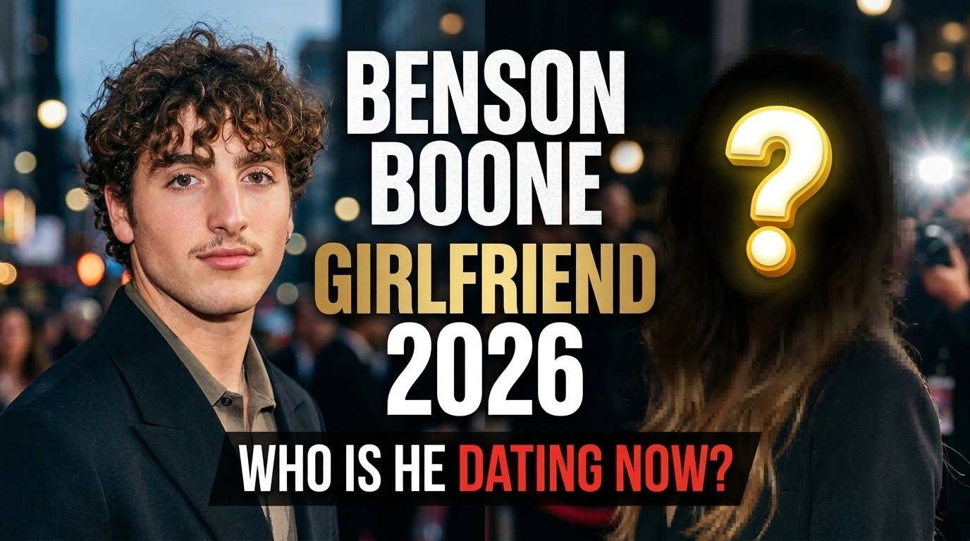 Benson Boone girlfriend 2026 article cover exploring his rumored connection with Kyra Pollard and current dating status.