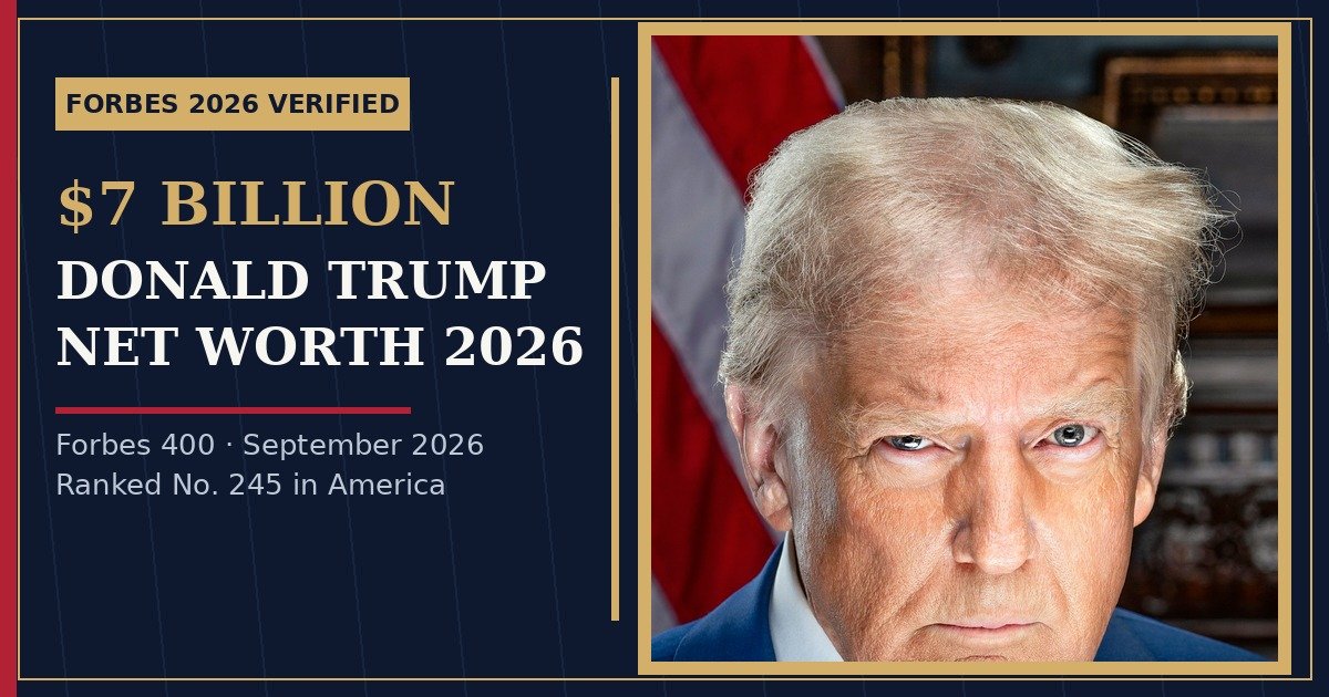 Donald Trump net worth 2026 — official White House portrait, Forbes $7 billion