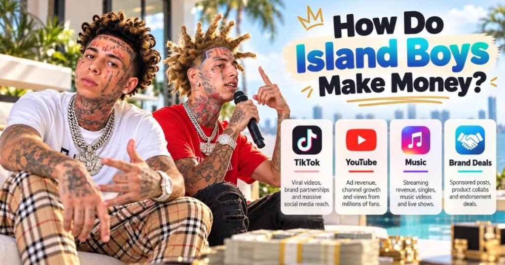 Island Boys income sources including TikTok, YouTube, music, and brand deals