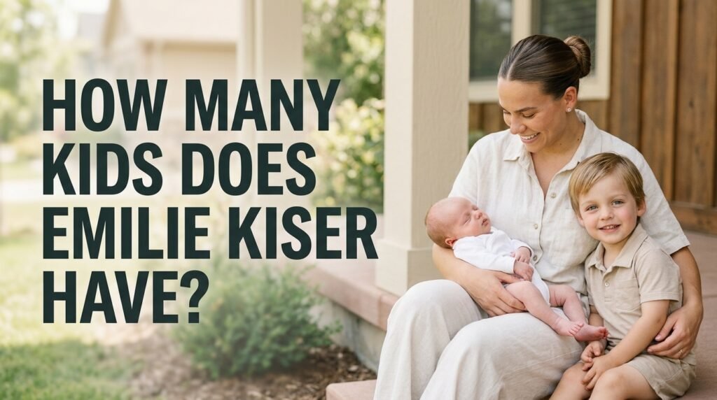 Emilie Kiser with her children, illustrating how many kids Emilie Kiser has.