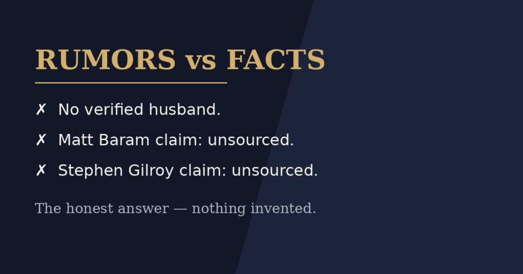 Lisa Gilroy husband rumors vs facts — Matt Baram and Stephen Gilroy claims debunked