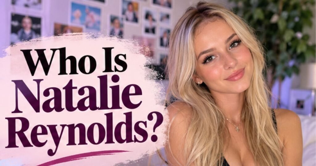 Natalie Reynolds, American TikTok star and social media influencer, featured in a biography portrait.
